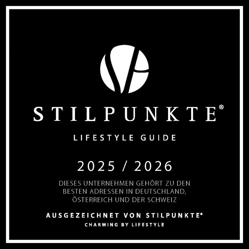 Auszeichnung Stillpunkte Award 2025/2026 – Dieses Unternehmen gehört zu den besten Adressen in Deutschland, Österreich und der Schweiz.